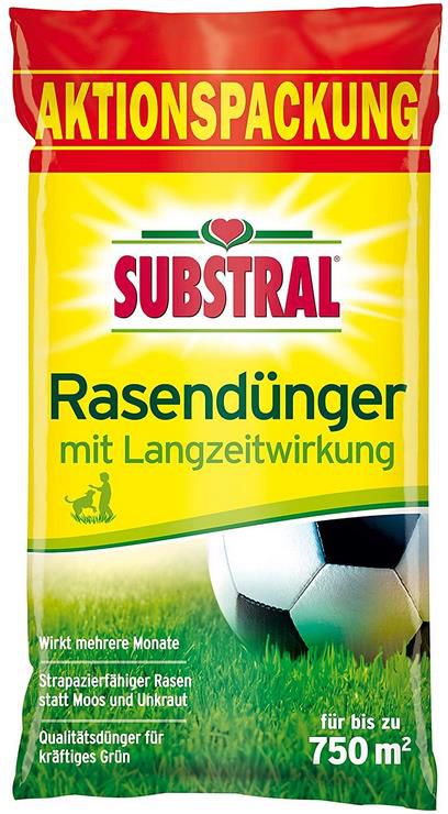 Substral Rasendünger mit Langzeitwirkung   100 Tage Langzeitdüngung für 750 m², 15 kg für 27,08€ (statt 40€)   Prime