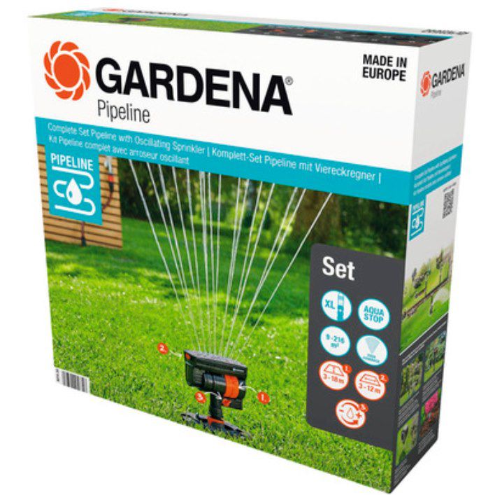 GARDENA Komplett Set Pipeline mit Viereckregner für 113€ (statt 157€)