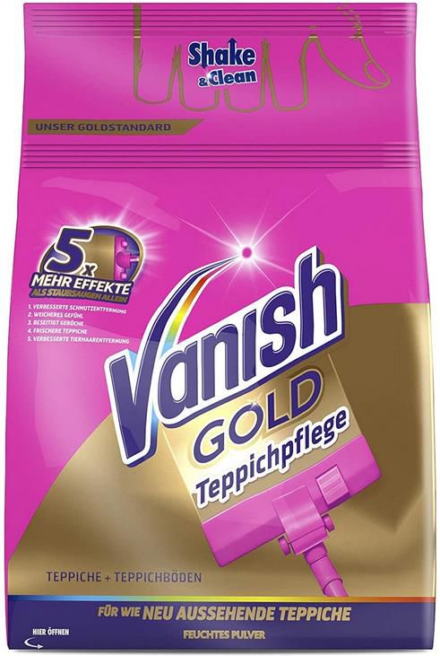 Vanish GOLD Power Pulver Clean&Fresh Großflächen Teppichreiniger 750g ab 3,40€   Prime