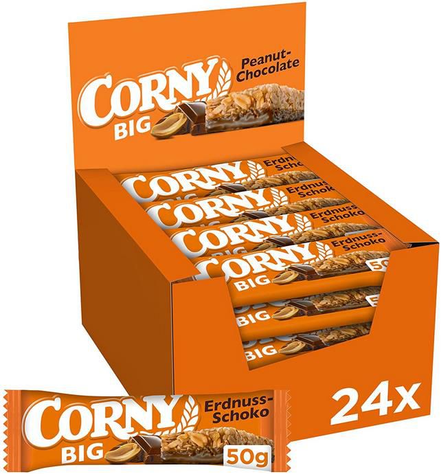 24er Pack Corny Big Erdnuss Schoko, Müsliriegel ab 8,71€ (statt 16€)   Prime