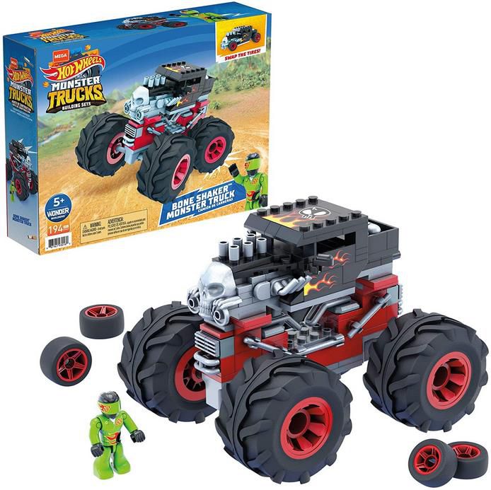 Hot Wheels MEGA Construx GVM27   Monster Trucks Bone Shaker, Bauset mit 194 Teilen für 8,17€ (statt 20€)   Prime