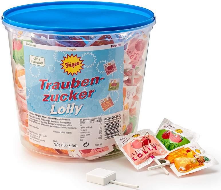 100er Frigeo Traubenzucker Lolly im Eimer ab 7,59€ (statt 11€)