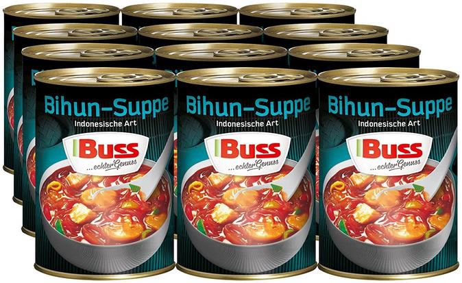 12er Pack Buss Asia Bihunsuppe mit Paprika und Glasnudeln 400g ab 8,01€ (statt 11€)   Prime Sparabo