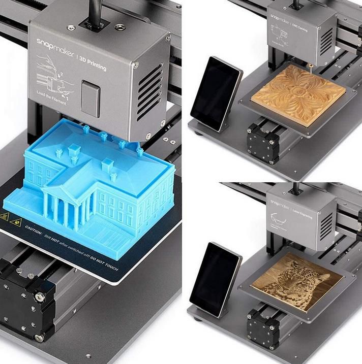 Snapmaker 3 in 1 3D Drucker   3D Drucker, Lasergravierer & CNC Fräse für 508,90€ (statt 545€)
