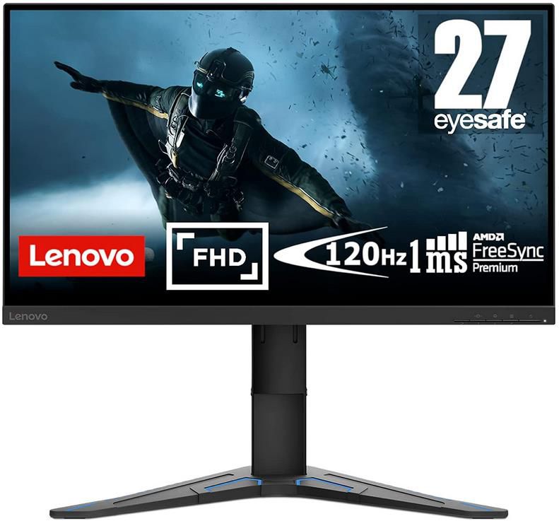 Lenovo G27e 20 66D8GAR1EU 27 Zoll Full HD Gaming Monitor mit 120Hz, 1ms für 159€ (statt 185€)