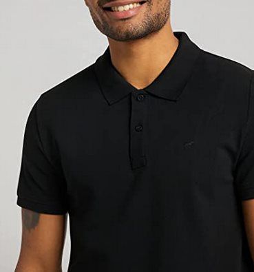 Mustang Herren Regular Fit Poloshirt in Schwarz für 15,99€ (statt 33€)   Prime