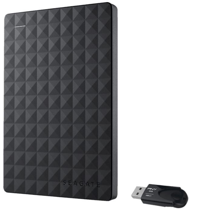 SEAGATE Expansion Portable Drive   2TB ext. Festplatte + PNY 32GB USB Stick für 47,09€ (statt 68€)