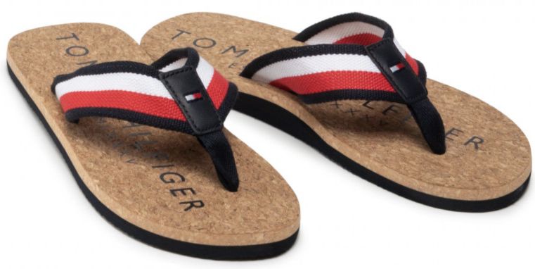 Tommy Hilfiger Cork Signature Strap Flip Flops für 28€ (statt 36€)