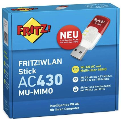 AVM FRITZ!WLAN Stick AC 430 MU MIMO mit WPA2 & DualBand für 14,90€ (statt 24€)