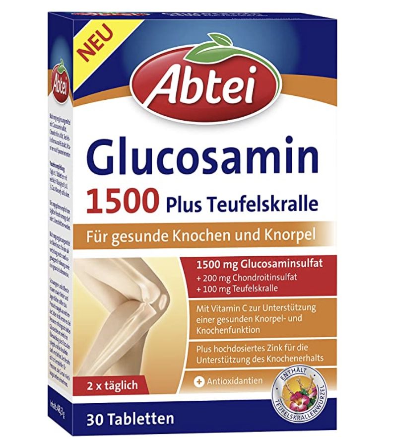 30er Pack Abtei Glucosamin 1500 Plus Teufelskralle ab 5,76€ (statt 10€)   Prime Sparabo