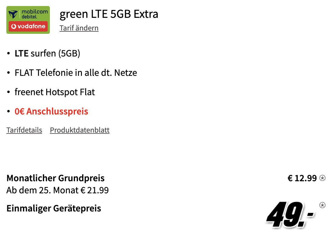 Samsung Galaxy A53 5G mit 128GB + Galaxy Buds Live für 49€ + Vodafone Allnet Flat mit 5GB LTE für 12,99€ mtl.