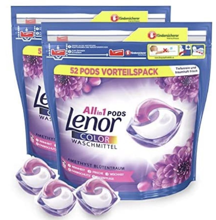 Lenor Color Waschmittel Pods All in 1 (104 WL) für 20,96€ (statt 26€)   Prime Sparabo