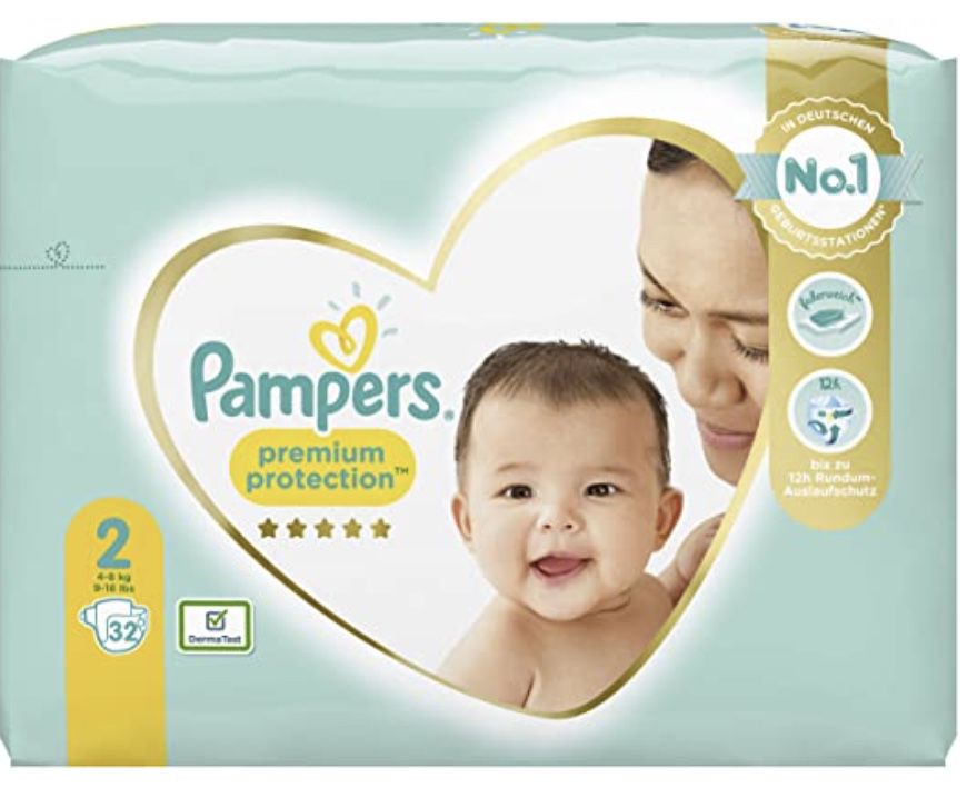 96x Pampers Baby Windeln Größe 2 (4 8kg) Premium Protection für 17,85€ (statt 30€)   Prime