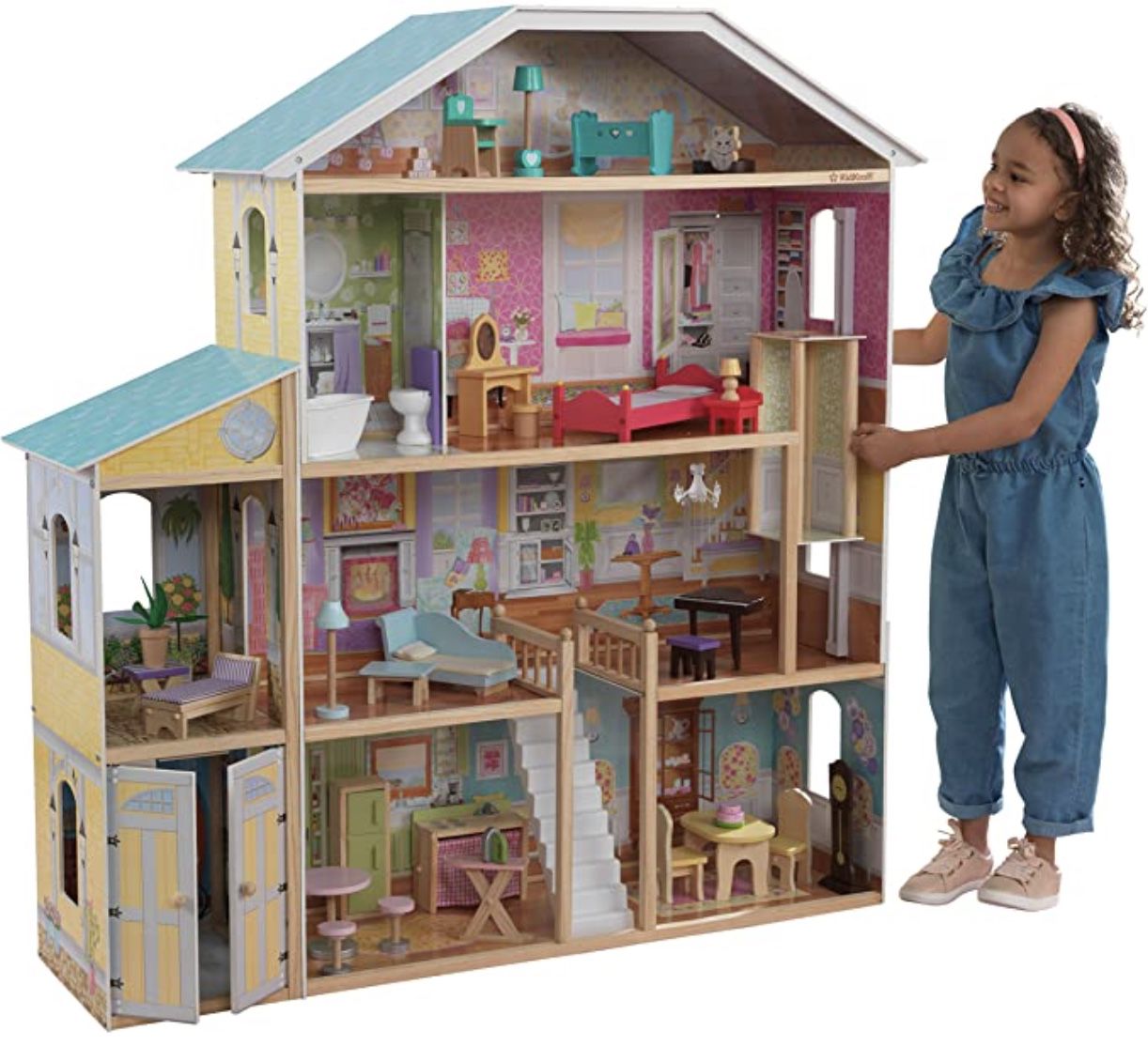 KidKraft Puppenhaus Majestic Mansion aus Holz mit Möbeln und Zubehör für 130,99€ (statt 174€)