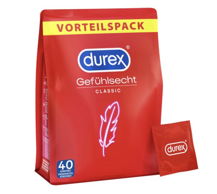 50% Rabatt auf alles bei DUREX   z.B. 83x Durex Gefühlsecht Classic mit Aufbewahrungsbox für 26,55€ (statt 45€)