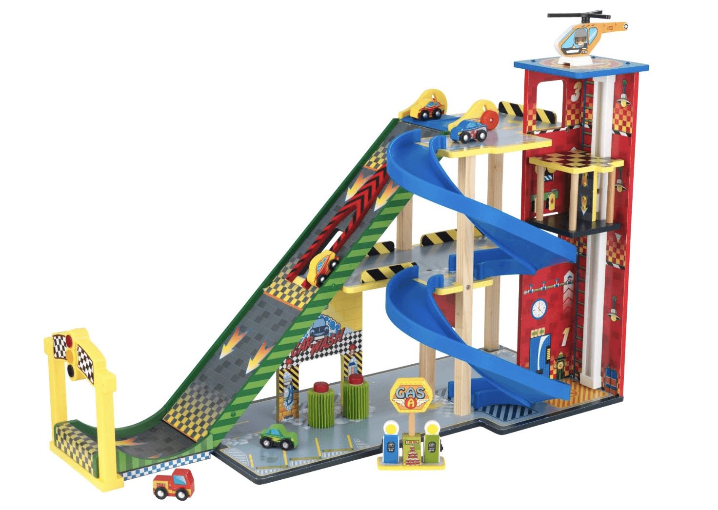 KidKraft 63267 Rennautospielset mit Mega Rampe aus Holz für 66,70€ (statt 98€)