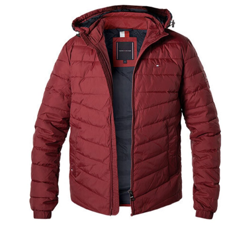 Tommy Hilfiger Hooded Tape Herren Steppjacke in Rot ab 84,99€ (statt 130€)