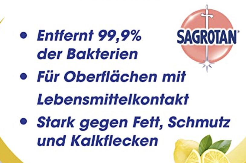 4x Sagrotan Allzweck Reiniger Spritzige Zitrone ab 8,762€ (statt 17€)