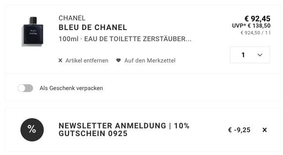 🌸💨 CHANEL Bleu de CHANEL Eau de Toilette 100ml ➡️ für 83,20€ (statt 110€)