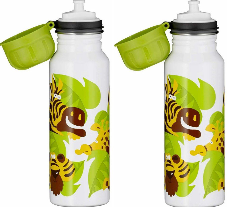 3x alfi Edelstahl Kinder Trinkflasche mit Jungle Design (je 600ml) für 9,99€ (statt 18€)