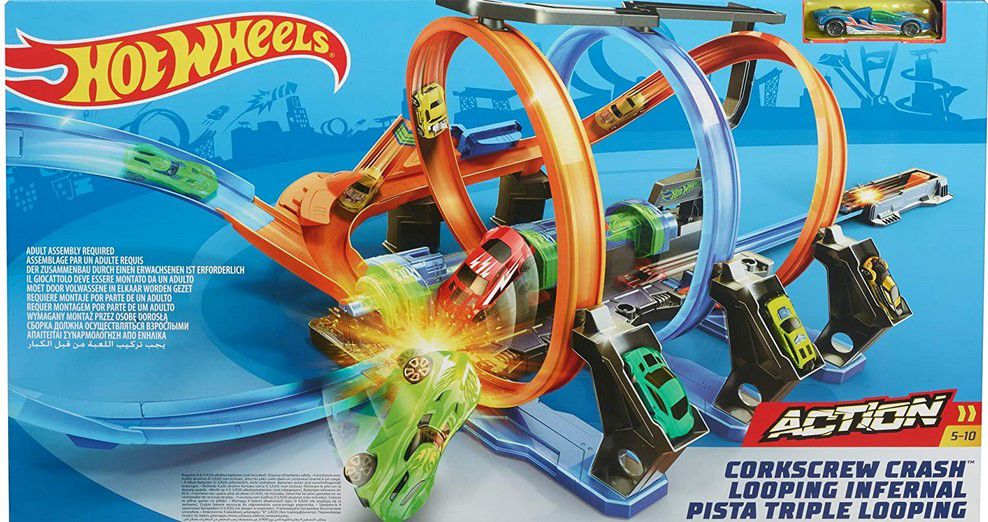 Hot Wheels FTB65   ​Korkenzieher Crash Trackset für 56,49€ (statt 71€)