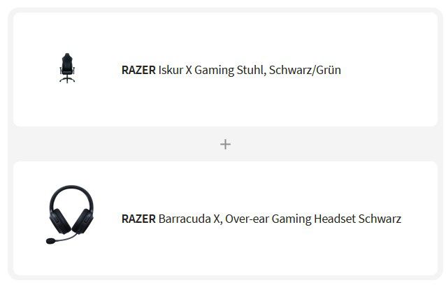 RAZER Bundle: Iskur X Gaming Stuhl + Barracuda X Over ear Headset für 229€ (statt 280€)