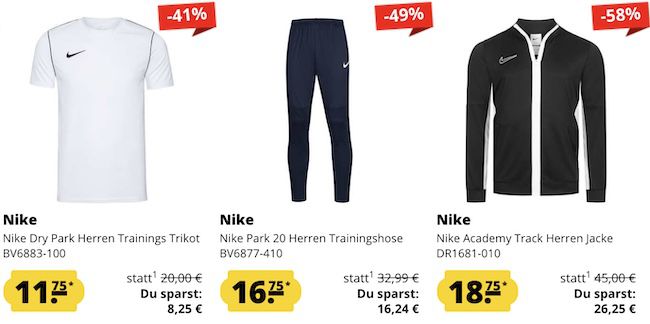 SportSpar 👕 Nike Megasale bis  87%   z.B. Trainingsshirt Academy 23 für 11,75€ (statt 16€)