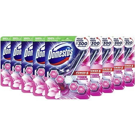 9er Pack Domestos WC-Stein Power 5 Pinke Magnolie 9 x 55g ab 11,59€ (statt 14€)