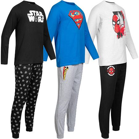 Superhelden Herren Pyjama Set 2 teilig mit drei Motiven für je 13,94€ (statt 25€)
