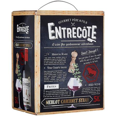 5 Liter Entrecote Merlot Cabernet Sauvignon Rotwein Bag in Box ab 21,67€ (statt 39€)