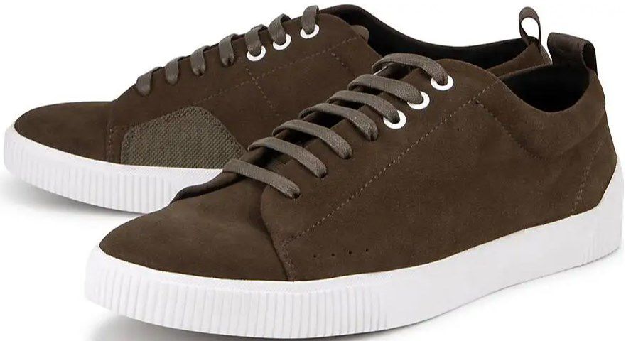 Hugo Sneaker Zero Tenn sd aus Leder mit Schnürung in Khaki für 40,50€ (statt 77€)   Restgrößen