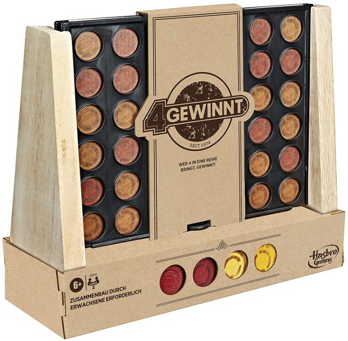 Hasbro 4 gewinnt Klassiker in der Rustic Woods Edition aus Holz für 11,21€ (statt 15€)