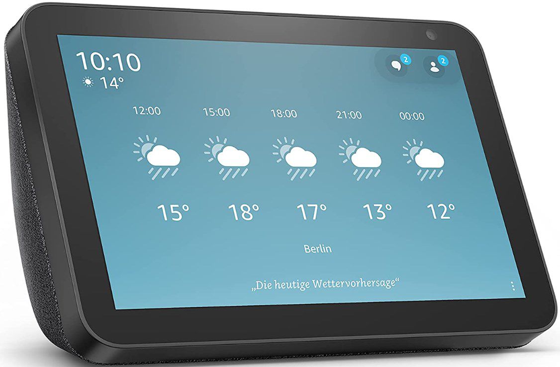 2x Echo Show 8 (1. Gen, 2019) in Schwarz oder Weiß für 119,98€ (statt 160€)