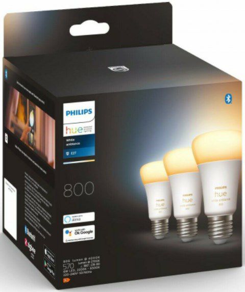 3er Philips Hue White & Ambiance E27 6W dimmbar für 35,99€ (statt 59€)