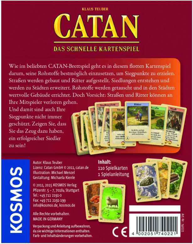 CATAN Das schnelle Kartenspiel von Kosmos (740221) für 4,69€ (statt 9€)   Prime