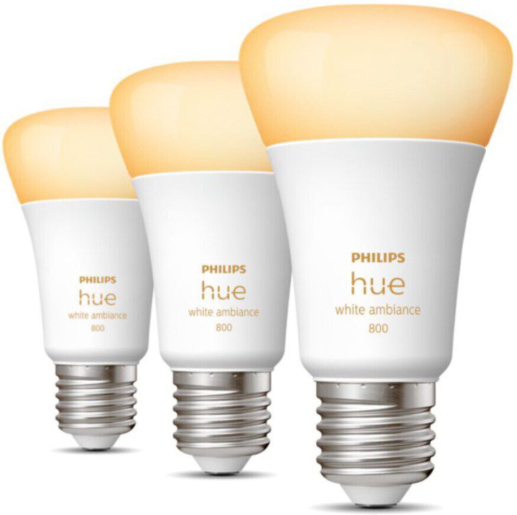 3er Philips Hue White & Ambiance E27 6W dimmbar für 35,99€ (statt 59€)