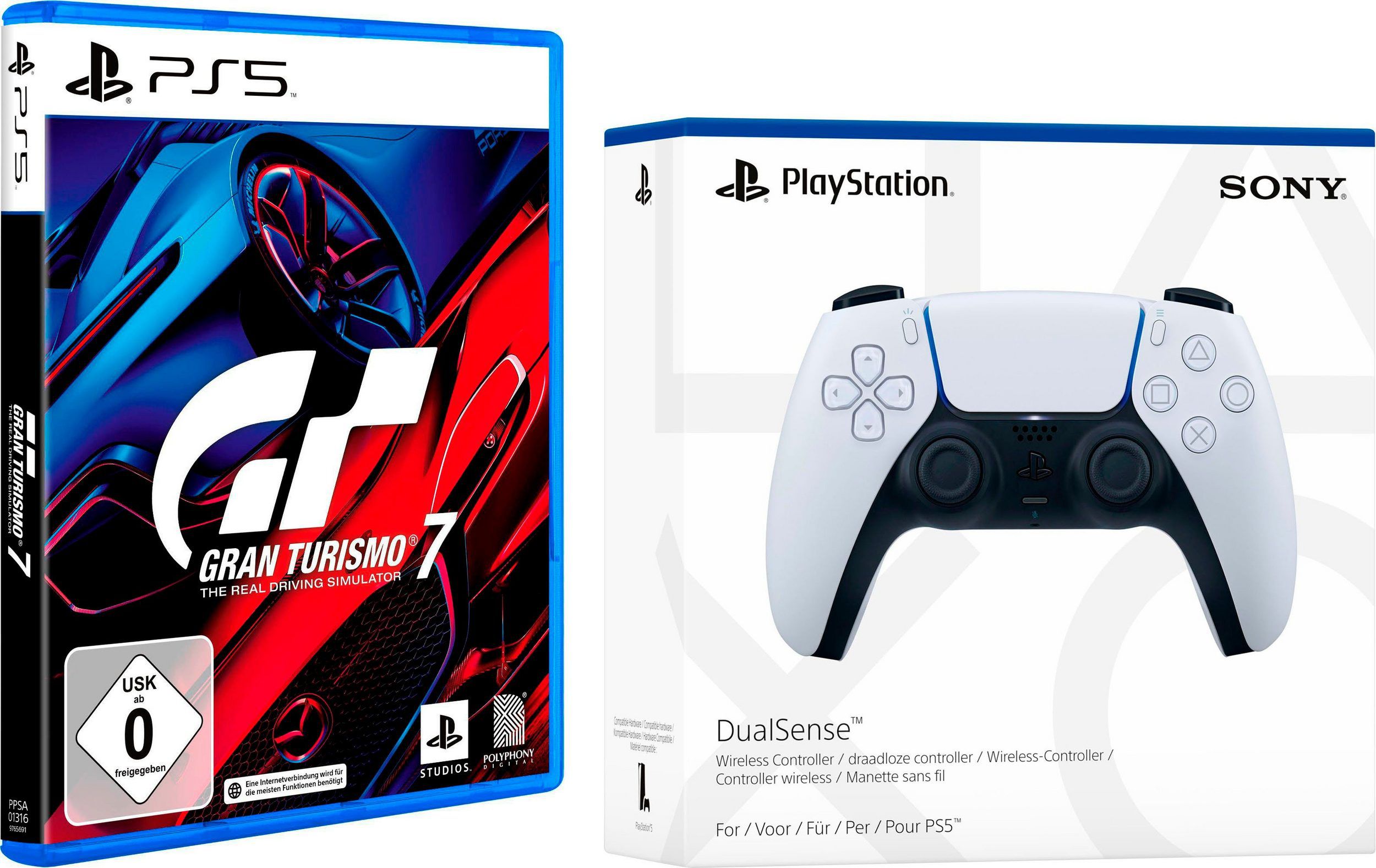 Gran Turismo 7 (PS5) + PS5 Dualsense Wireless Controller ab 72,98€ (statt 91€)