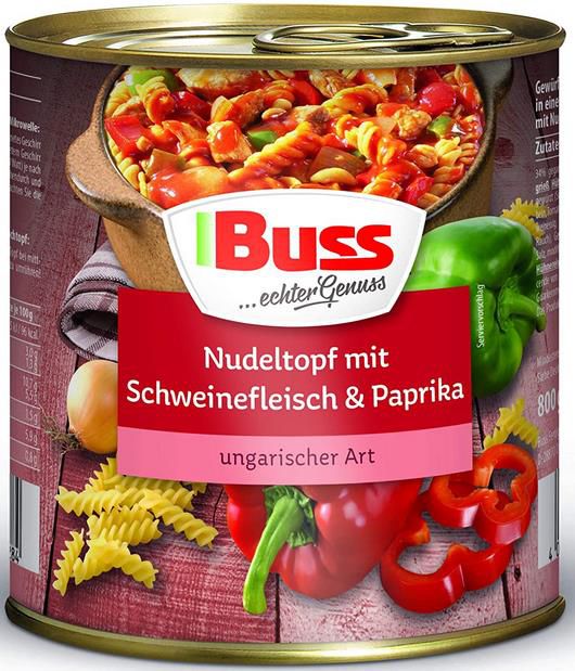 6x Buss Nudeltopf nach ungarischer Art mit Paprika und Schweinefleisch 6 x 800g ab 8,96€ (statt 12€)   Prime Sparabo