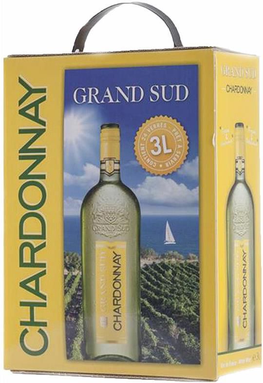 3 Liter Grand Sud Chardonnay, Trockener Weißwein Bag in Box ab 7,49€ (statt 11€)   Prime Sparabo