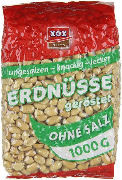 1 Kg XOX Erdnüsse ungesalzen im Vakuumpack ab 4,31€ (statt 6€)   Prime Sparabo