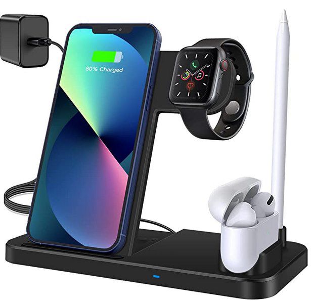 ZasLuke 4in1 Qi Ladestation für Apple Watch, iPhone, AirPods & Pencil für 19,99€ (statt 40€)