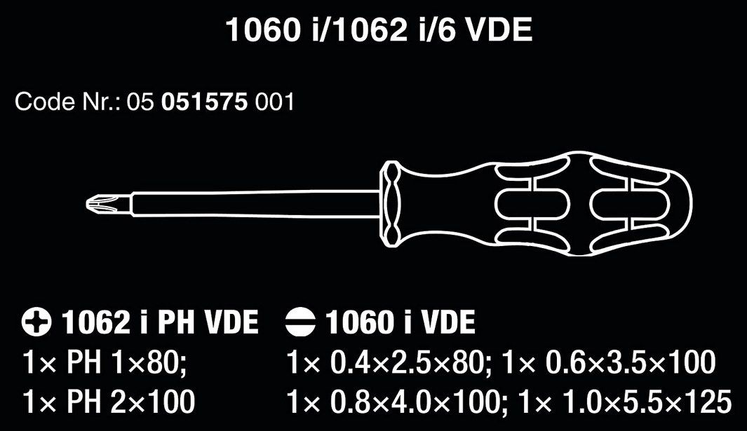 Wera 1060 i/1062 i/6 VDE Schraubendrehersatz Kraftform für 20,61€ (statt 25€)