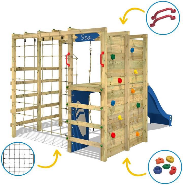 Wickey Smart Allstar Klettergerüst Spielturm mit Rutsche, Kletterwand und Zubehör für 699,95€ (statt 950€)