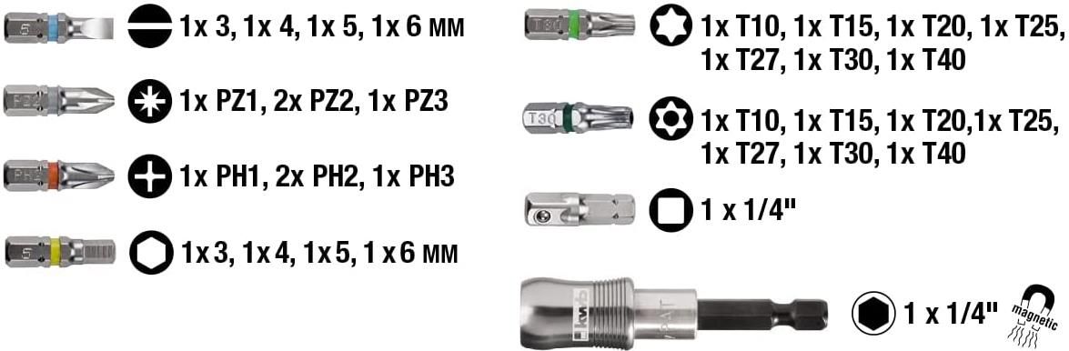 kwb 118470 Power Bit Box, 32 tlg. in stabiler Kunststoff Box für 9,69€ (statt 16€)   Prime