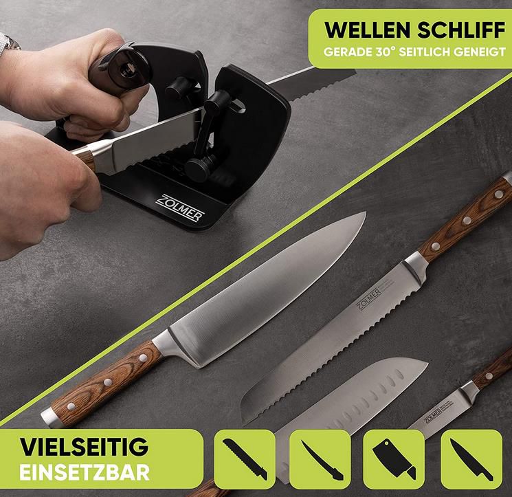 Zolmer Profi Messerschleifer auch für Wellenschliff Messer geeignet für 7,48€ (statt 20€)   Prime