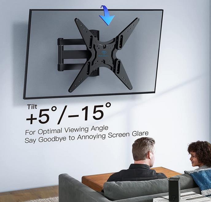 Perlesmith Schwenk  und Neigbare TV Wandhalterung für 26 55 Zoll Flach & Curved Fernseher für 16,79€ (statt 30€)