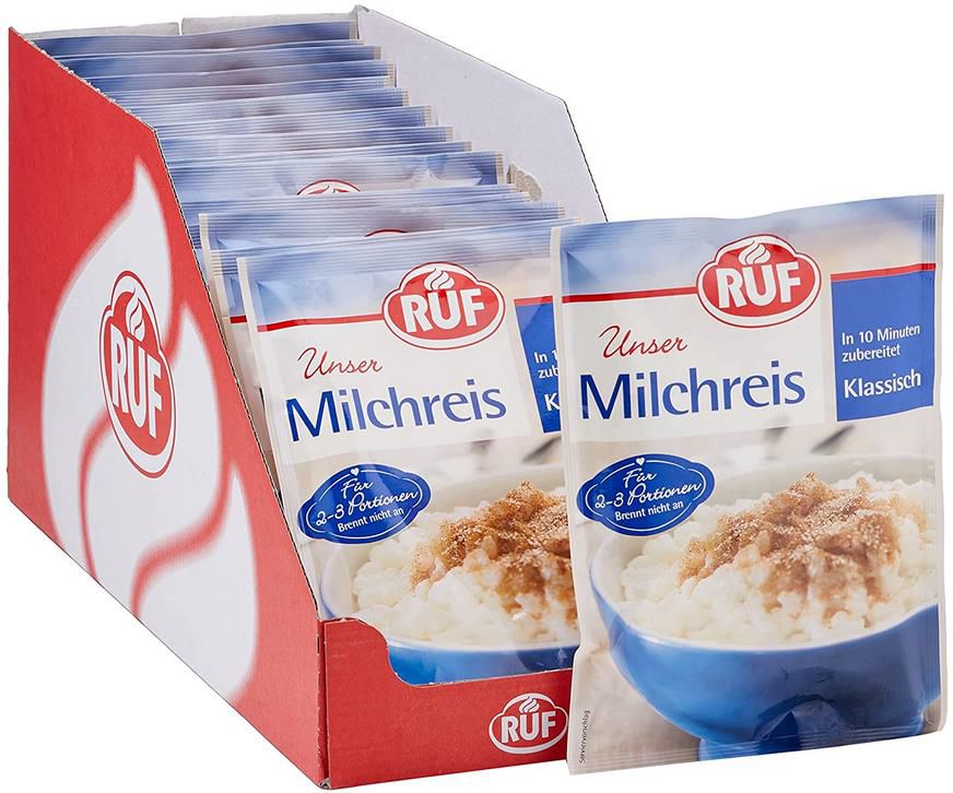 16er Pack RUF Milchreis Klassisch 16x125g ab 9,60€ (statt 12€)   Prime Sparabo