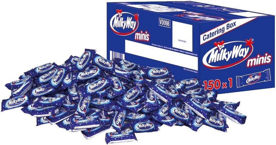 2,3 Kg Milky Way Minis Schokoriegel 150 x 15.5g ab 14,85€ (statt 22€)   Prime Sparabo