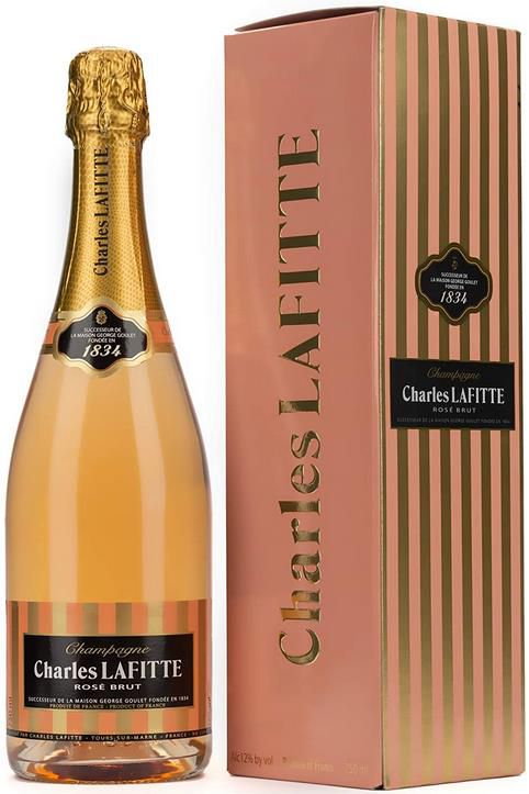 Champagne Charles Lafitte 1834 Brut Rosé in Geschenkverpackung 0.75l für 31,30€ (statt 37€)
