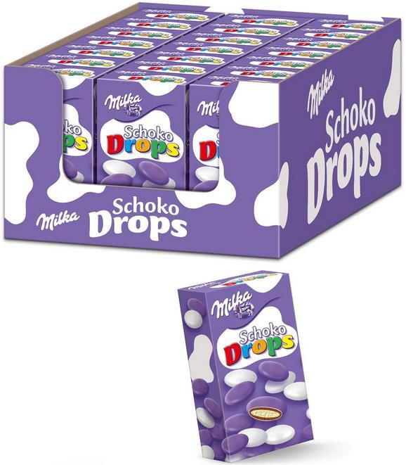 21er Pack Milka Schoko Drops, Schokolinsen mit Alpenmilchschokolade und Milchcrème 21 x 42g ab 13,45€ (statt 16€)   Prime Sparabo